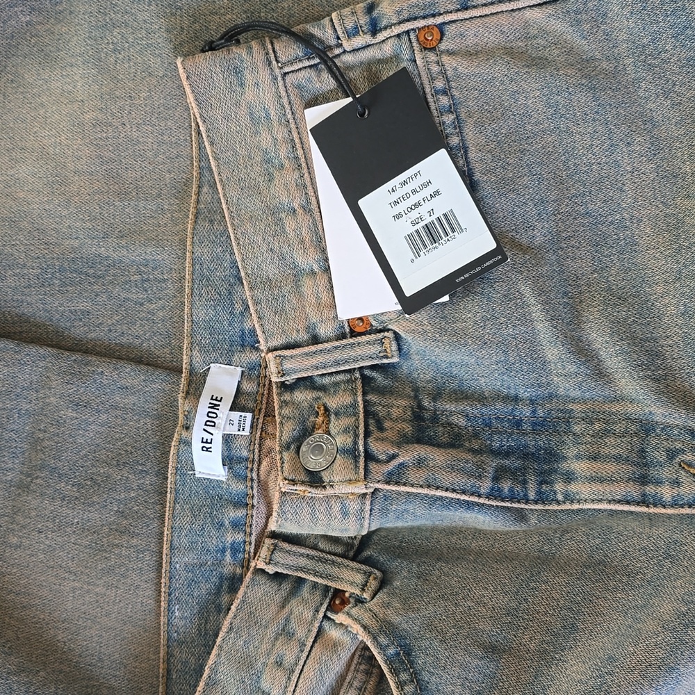 RE/DONE High Waist Crop Flare Jeans Size 27 - Picture 3 of 6